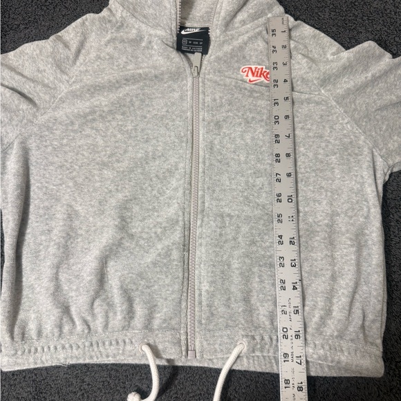 Nike Heather Gray Terry Cloth Zip-Up Jacket- Size XS - Picture 5 of 5